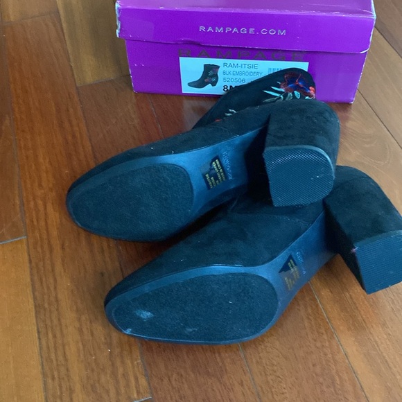 Rose boots size 8 Black fashion boots ankle boots faux suede - Picture 7 of 12